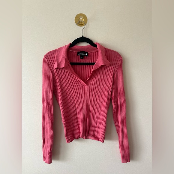 Broadway Knit Pink V Neck Sweater Top Medium - Picture 1 of 4